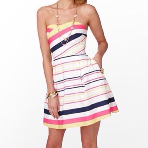 Lilly Pulitzer Dresses & Skirts - Lilly Pulitzer Felicity Dress Resort White Lady Like Stripe Size 10